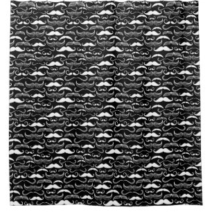 A Gentlemen's Club. Moustache pattern Shower Curtain