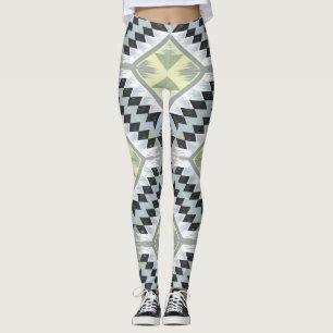 a geometric pattern leggings