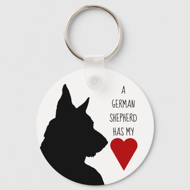 "A German Shepherd has my heart" keychain (Front)