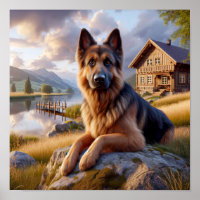 A German Shepherd in a Rustic Countryside Setting