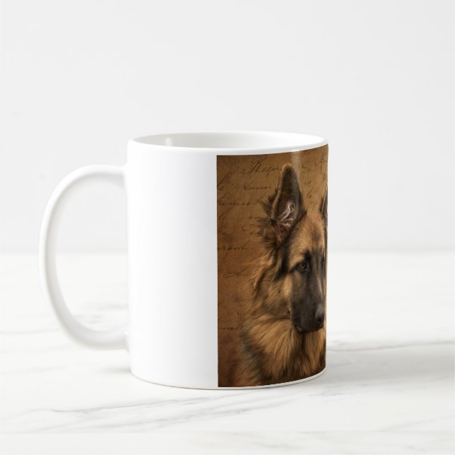 A german shepherd in paris coffee mug (Left)