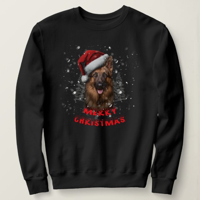 A German shepherd merry chirstmas sweat. Sweatshirt (Design Front)