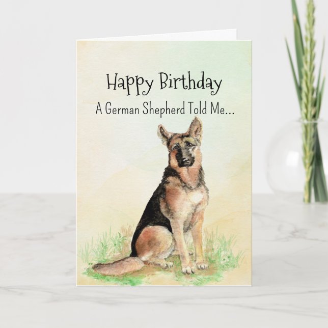 A German Shepherd Personality Birthday Fun Animal Card (Front)