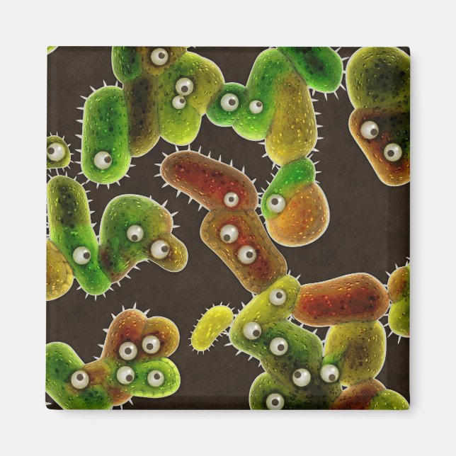 A Germaphobe's Nightmare City of Germs Magnet (Front)