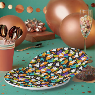 A Ghostly Halloween pattern Paper Plate