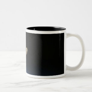 A gibbous moon visible above Earth's atmosphere 2 Two-Tone Coffee Mug