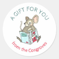 A Gift For You Mouse with Book Gift Classic Round