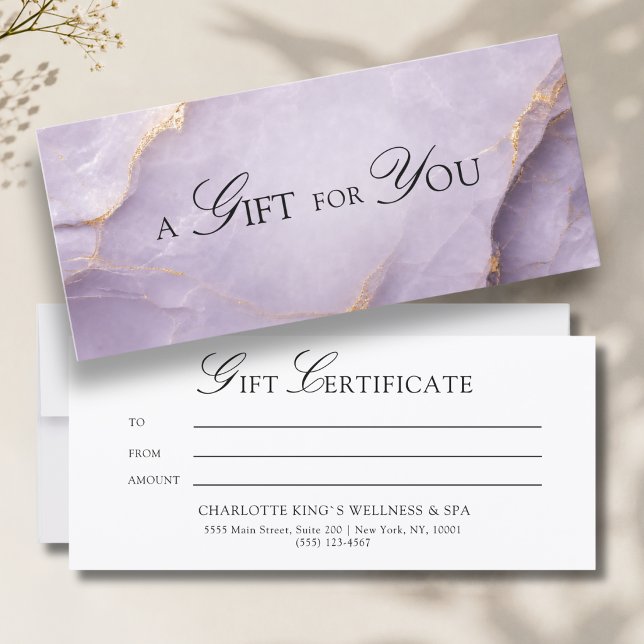 A Gift for You! Violet Gold Marble (A Gift for You! Black Gold Marble Gift Certificate)
