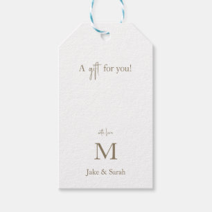 A Gift for You With Love Gold Monogram Tags
