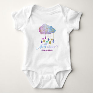 A Gift From Above Rainbow Cloud & Gold Baby Girl Bodysuit