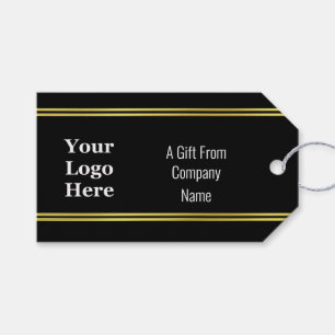A Gift From Business Name Logo Black White Gold Tags