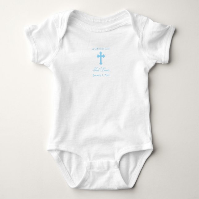 A Gift from God  |  Boy Christening Baby Bodysuit (Front)