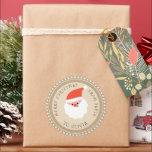 A Gift From Santa Cute Santa Christmas Sticker<br><div class="desc">Neutral coloured customisable Christmas sticker with a cute illustration of Santa.</div>