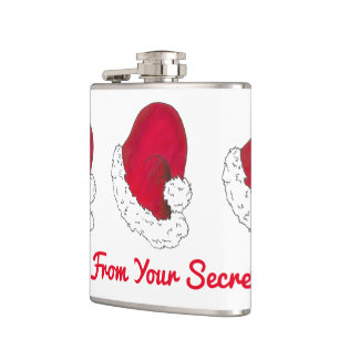 A Gift from Secret Santa Claus Red Christmas Xmas Hip Flask