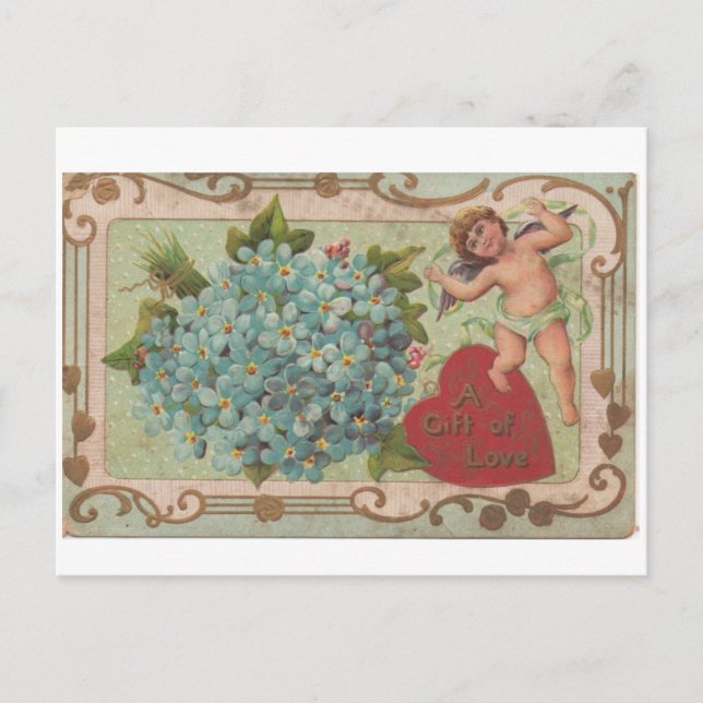 A Gift of Love Antique Valentine Holiday Postcard (Front)