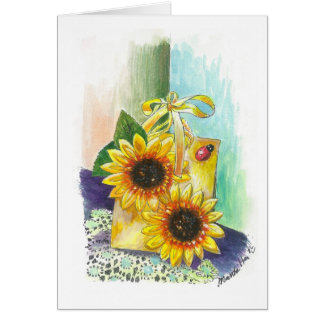 A gift with sunflowers