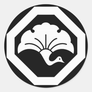 A Ginkgo Crane in a Corner Classic Round Sticker