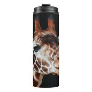 A GIRAFFE AT CALGARY ZOO POKING HIS TONGUE OUT THERMAL TUMBLER