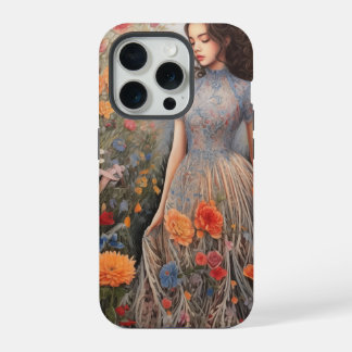 A Girl And Full Of Flowers iPhone 15 Pro Case