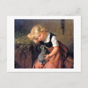 A Girl and her Bunny Postcard