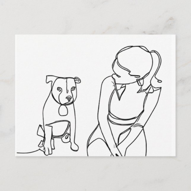 A Girl and Her Dog Postcard (Front)