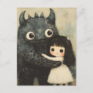 A Girl and her monster friend Postcard