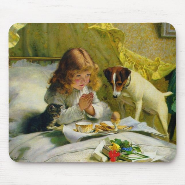 A Girl and Her Pets Mouse Pad (Front)