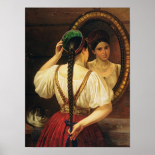 A girl at the mirror, 1848 poster