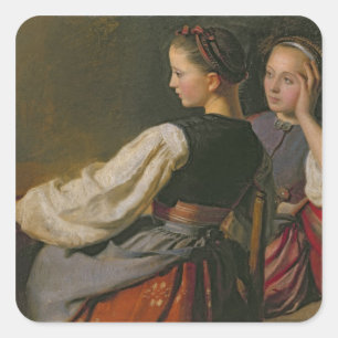 A Girl from Probsteier, 1844 Square Sticker