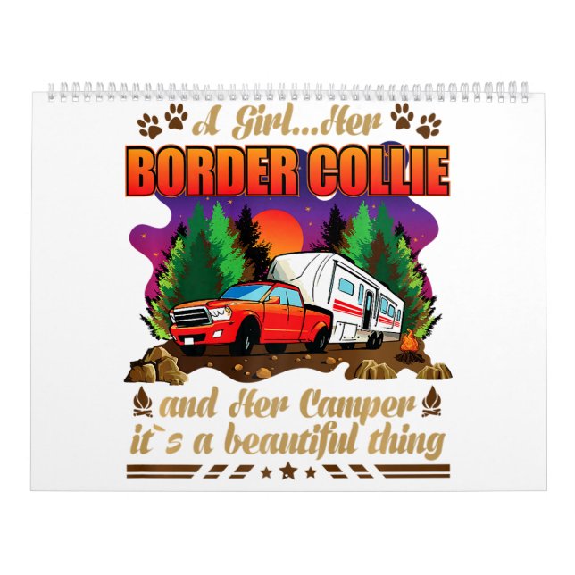 A Girl Her Border Collie and Her Camper Dog Lovers Calendar (Cover)