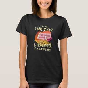 A Girl Her Cane Corso And Her Camper Dog Breed Dog T-Shirt