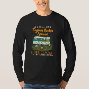 A Girl Her English Cocker Spaniel And Her Camper 1 T-Shirt