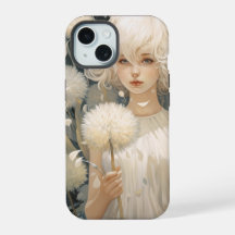 A Girl Holding A Dandelion iPhone 15 Case