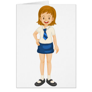a girl in school uniform