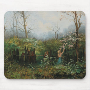 A Girl in the Garden – Olga Wisinger-Florian Mouse Pad