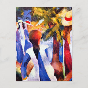 A girl in the greenery by August Macke Postcard