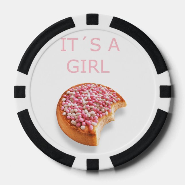 a girl is born poker chips (Front)