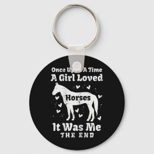 A Girl Loved Horses Horseback Riding Equestrian Gi Key Ring