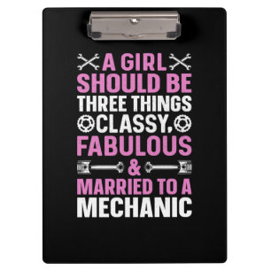 A Girl Married To A Mechanic Clipboard