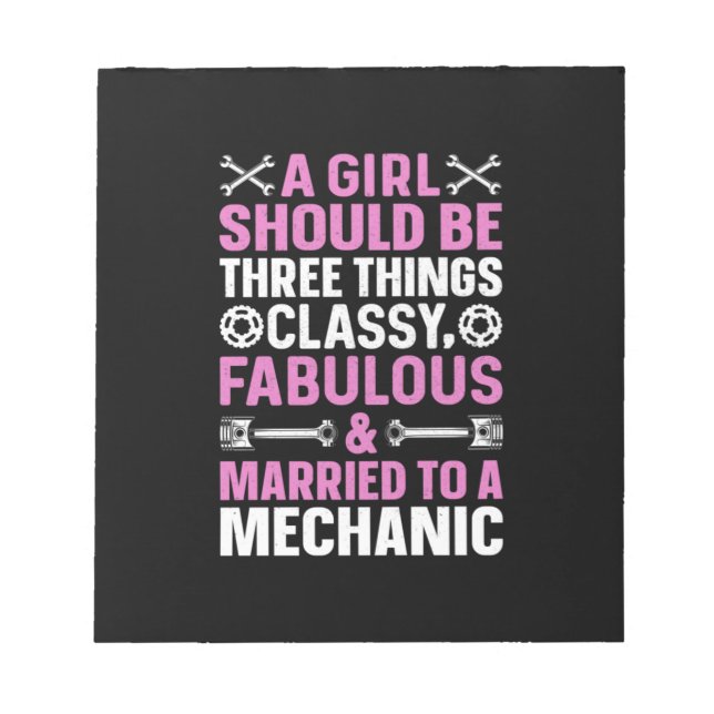 A Girl Married To A Mechanic Notepad (Front)