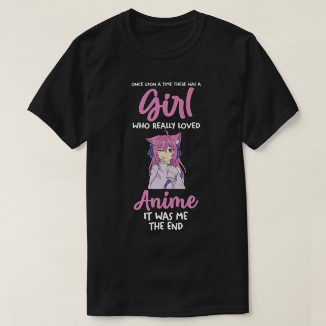 A girl who love anime  T-Shirt (Design Front)