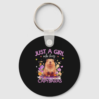 A girl who loves capybaras for women girlspng key ring