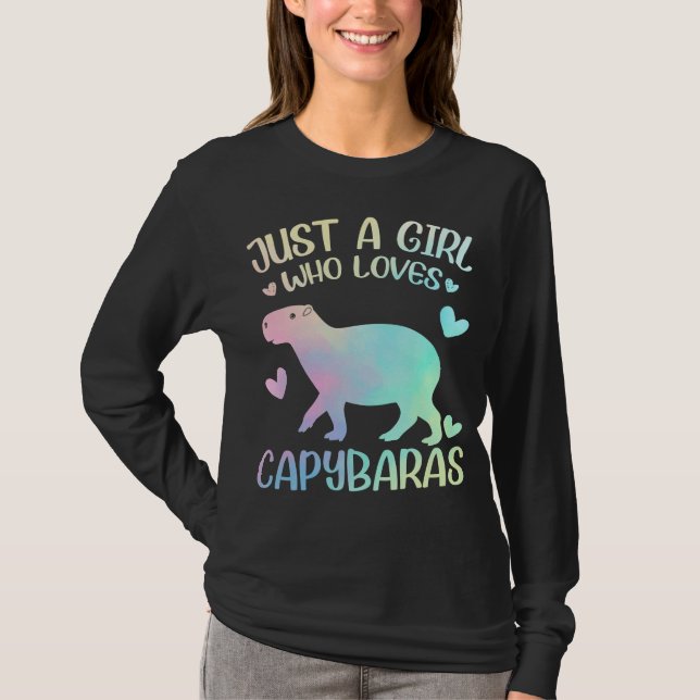 A Girl Who Loves Capybaras T-Shirt (Front)