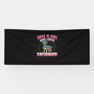 A Girl Who Loves Dachshund Banner