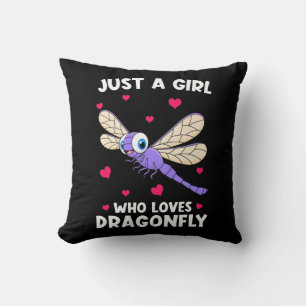 A Girl Who Loves Dragonflies Cushion