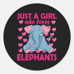 A Girl Who Loves Elephants Zoo Elephant Conservati Classic Round Sticker