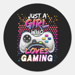 A Girl Who Loves Gaming Video Game Birthday Gift G Classic Round Sticker