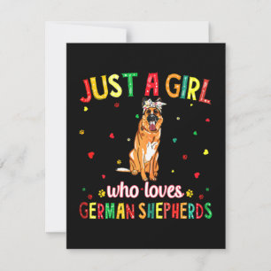 A Girl Who Loves German Shepherds Dog Thank You Card