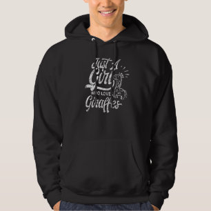 A Girl Who Loves Giraffes Giraffe Animal 1 Hoodie
