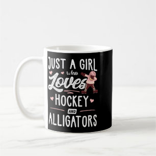 A Girl Who Loves Hockey And Alligators Gift Women Coffee Mug